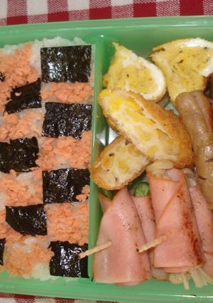 ハム巻き　お弁当　-レシピのメイン写真