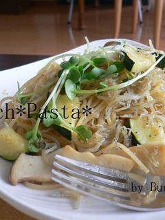 ズッキーニとえりんぎのじゃこ和風パスタ-レシピのメイン写真
