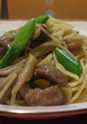 牛肉とごぼう、まいたけのパスタ-レシピのメイン写真