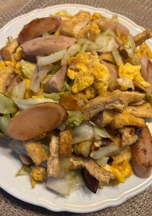 ギョソーとキャベツ油揚げ卵の簡単炒め-レシピのメイン写真