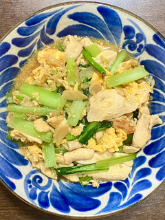 鶏むね肉と卵と小松菜の中華炒め-レシピのメイン写真