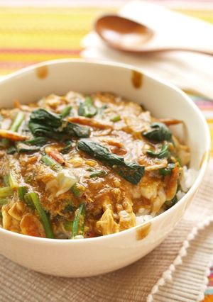 カルシウムたっぷり！カレーかき卵丼-レシピのメイン写真