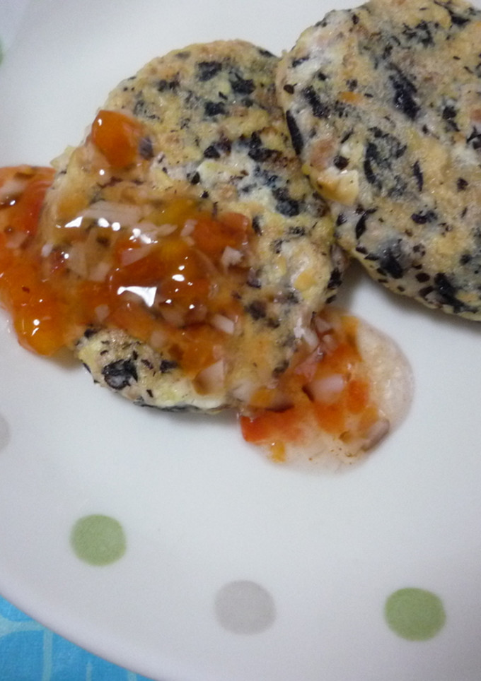 離乳食　ひじきばーぐ・和風トマトあん-レシピのメイン写真