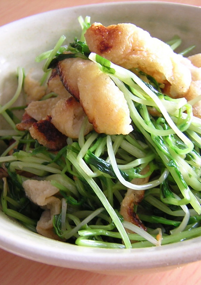 豆苗と油揚げのサッと炒め-レシピのメイン写真