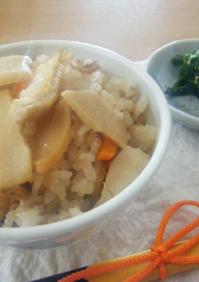 *炊き込み風　豚肉と、たけのこの旨飯*-レシピのメイン写真