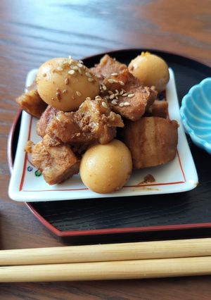 豚とうずらの卵の甘辛煮込み-レシピのメイン写真