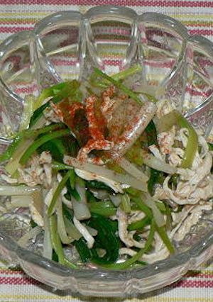 蒸し鶏と根三つ葉のピリ辛ポン酢和え-レシピのメイン写真