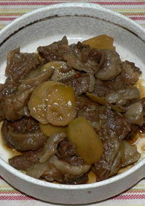 甜麺醤入り牛すじ肉の甘辛煮込み-レシピのメイン写真