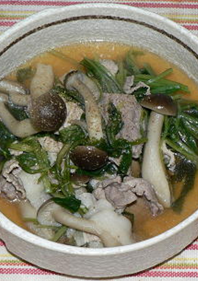 豚肉と壬生菜のさっと煮-レシピのメイン写真