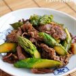お弁当にもつまみにも!アスパラ牛肉炒め