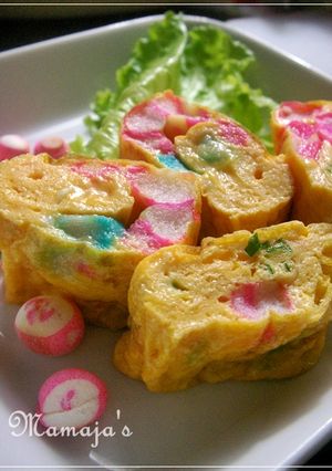 お弁当☆手毬麩☆カラフル卵焼き-レシピのメイン写真