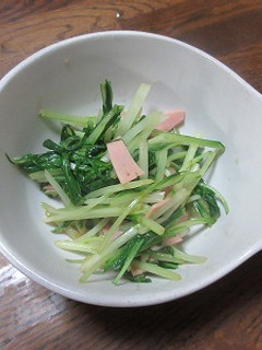 水菜とハムの炒め物-レシピのメイン写真
