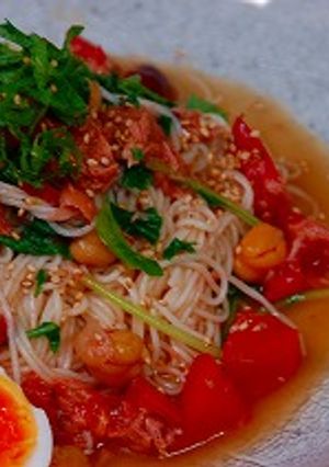 トマトとお豆のサラダそうめん-レシピのメイン写真