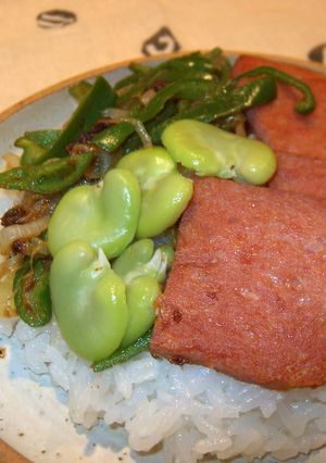 スパムと野菜のデリ丼-レシピのメイン写真