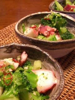 たことブロッコリーのニンニク和え-レシピのメイン写真