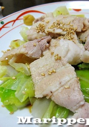 茹でキャベツと豚バラの辛子ポン酢和え-レシピのメイン写真