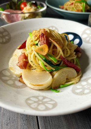 ハムと旬の野菜のぺぺロンチーノ風-レシピのメイン写真