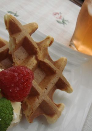 ゆすら梅ジュースのCAFE風ワッフル♪-レシピのメイン写真
