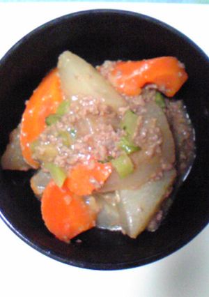 大根と人参のこってりひき肉煮-レシピのメイン写真