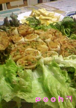 お野菜たっぷりで焼きビーフンの春巻き♪-レシピのメイン写真