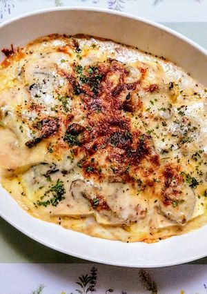 簡単ランチ！キノコと豆腐グラタン-レシピのメイン写真