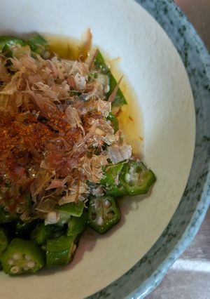 簡単★オクラのめんつゆ白だしおかか和え-レシピのメイン写真