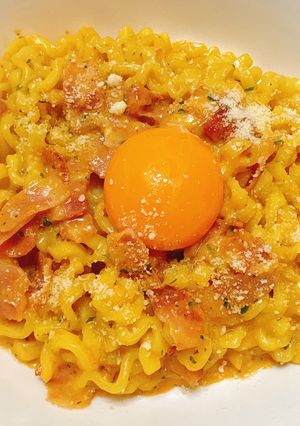 鍋1つで☆ブルダック炒め麺カルボナーラ-レシピのメイン写真