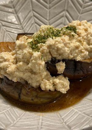 丸茄子のグリル　崩し豆腐掛け-レシピのメイン写真
