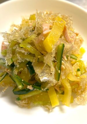 棒寒天とたくあんのやみつき中華サラダ-レシピのメイン写真