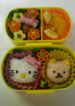 ★簡単キャラ弁★♪キティ弁当♪-レシピのメイン写真