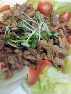 焼肉のタレで♬レタスのお肉のっけ盛り♬-レシピのメイン写真