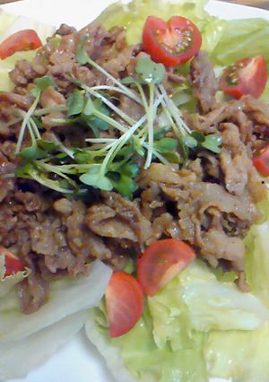 焼肉のタレで♬レタスのお肉のっけ盛り♬-レシピのメイン写真