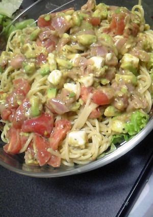 バジルソースと角切り具材の冷製パスタ-レシピのメイン写真