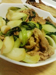 ちんげんさいと豚肉の炒め物-レシピのメイン写真