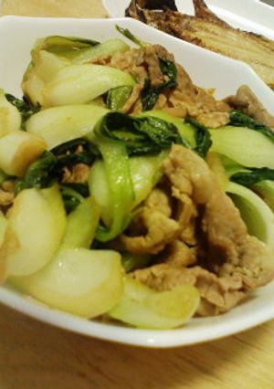 ちんげんさいと豚肉の炒め物-レシピのメイン写真