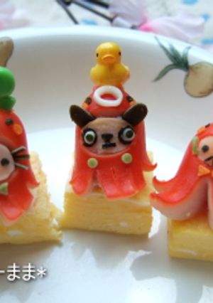キャラ弁　かぶり物ウインナー♪-レシピのメイン写真