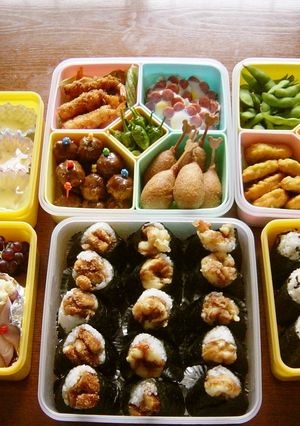 運動会のお弁当 天むす弁当-レシピのメイン写真