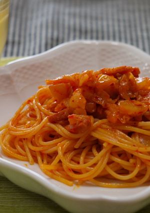 ベーコンキムチパスタ-レシピのメイン写真