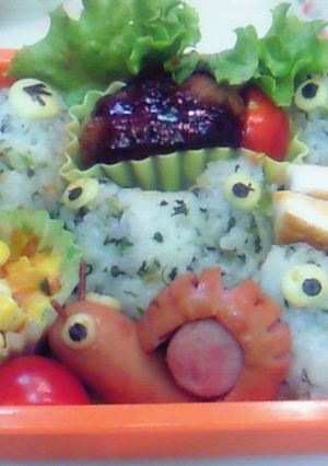 キャラ弁♪雨の日簡単カエルｸン☆-レシピのメイン写真