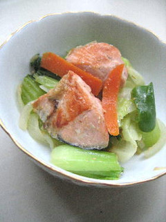 野菜たっぷり 鮭の味噌胡麻たれ炒め-レシピのメイン写真
