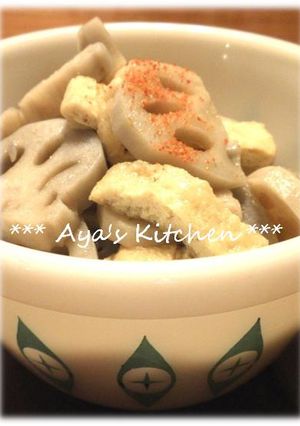 ***蓮根とお揚げの煮物***-レシピのメイン写真