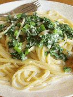 yuchokiのランチ(^^♪~春菊クリームパスタ~-レシピのメイン写真