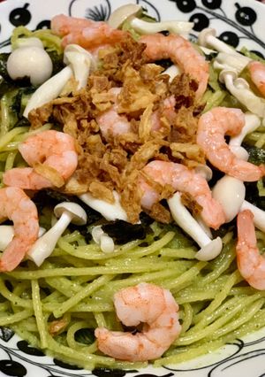 自家製ジェノベーゼソースと海老のパスタ-レシピのメイン写真