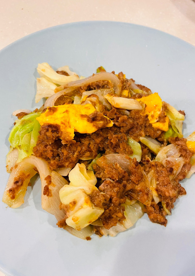 キャベツとひき肉のとろ卵オイスター炒め-レシピのメイン写真