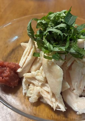 レンチンで簡単！ささみバターの梅肉和え-レシピのメイン写真