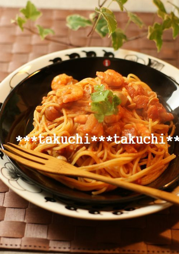 エビとしめじのトマトクリームパスタ-レシピのメイン写真