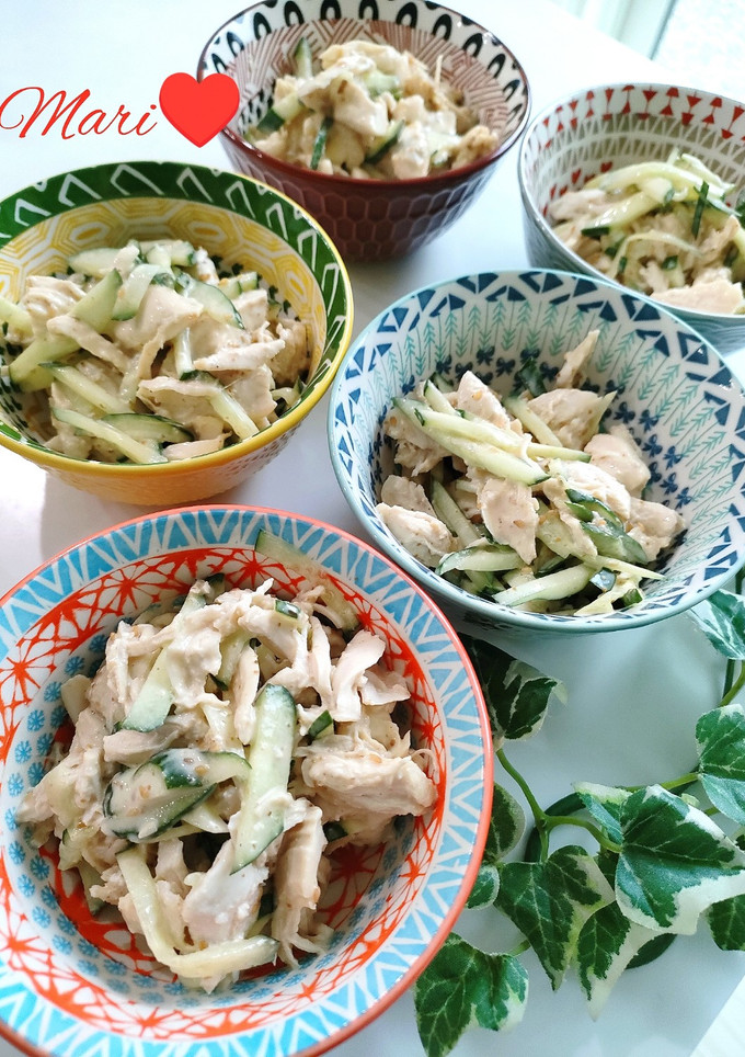 レンジで☆ささみときゅうりのごまドレ和え-レシピのメイン写真