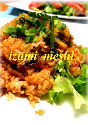 居酒屋風☆牛カルビキムチチャーハン-レシピのメイン写真