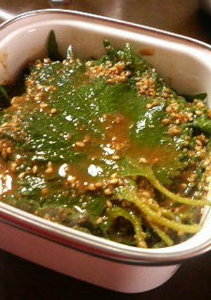 ☆ご飯の友☆大葉のピリ辛ゴマ醤油漬け♪-レシピのメイン写真