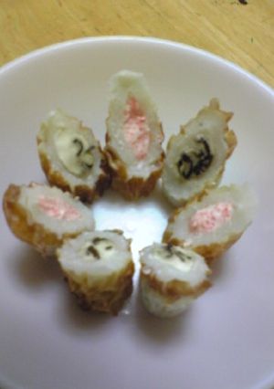 ｸﾘｰﾑﾁｰｽﾞちくわ☆塩ｺﾌﾞ〜明太子-レシピのメイン写真
